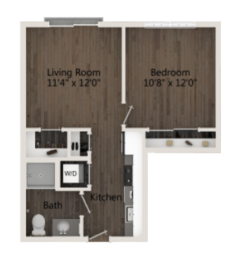 the floor plan for a two bedroom apartment at The Acacia